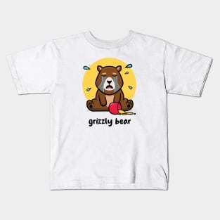 Grizzly Bear (on light colors) Kids T-Shirt